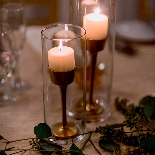 Mercury Glass Long Stem Candle Holder Etsy