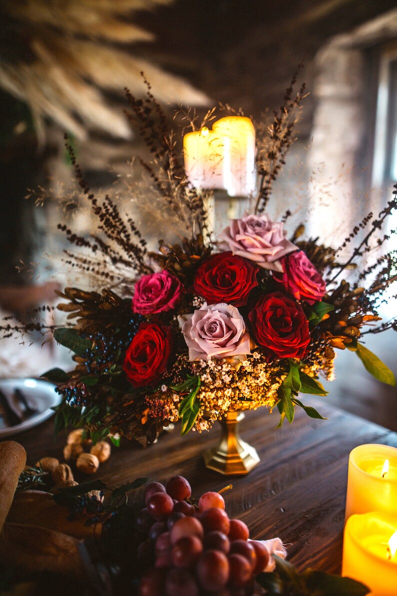 Pedestal Vase Gold Pedestal Vase Centerpiece Wedding Flower Etsy