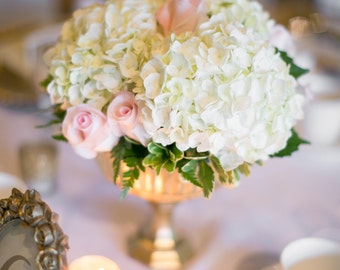 Pedestal Vase Gold Arrangement Wedding Centerpeice Flower Centrepiece Wedding Gold Votives Candle Holder Compote Pedestal Vase Mercury Glass