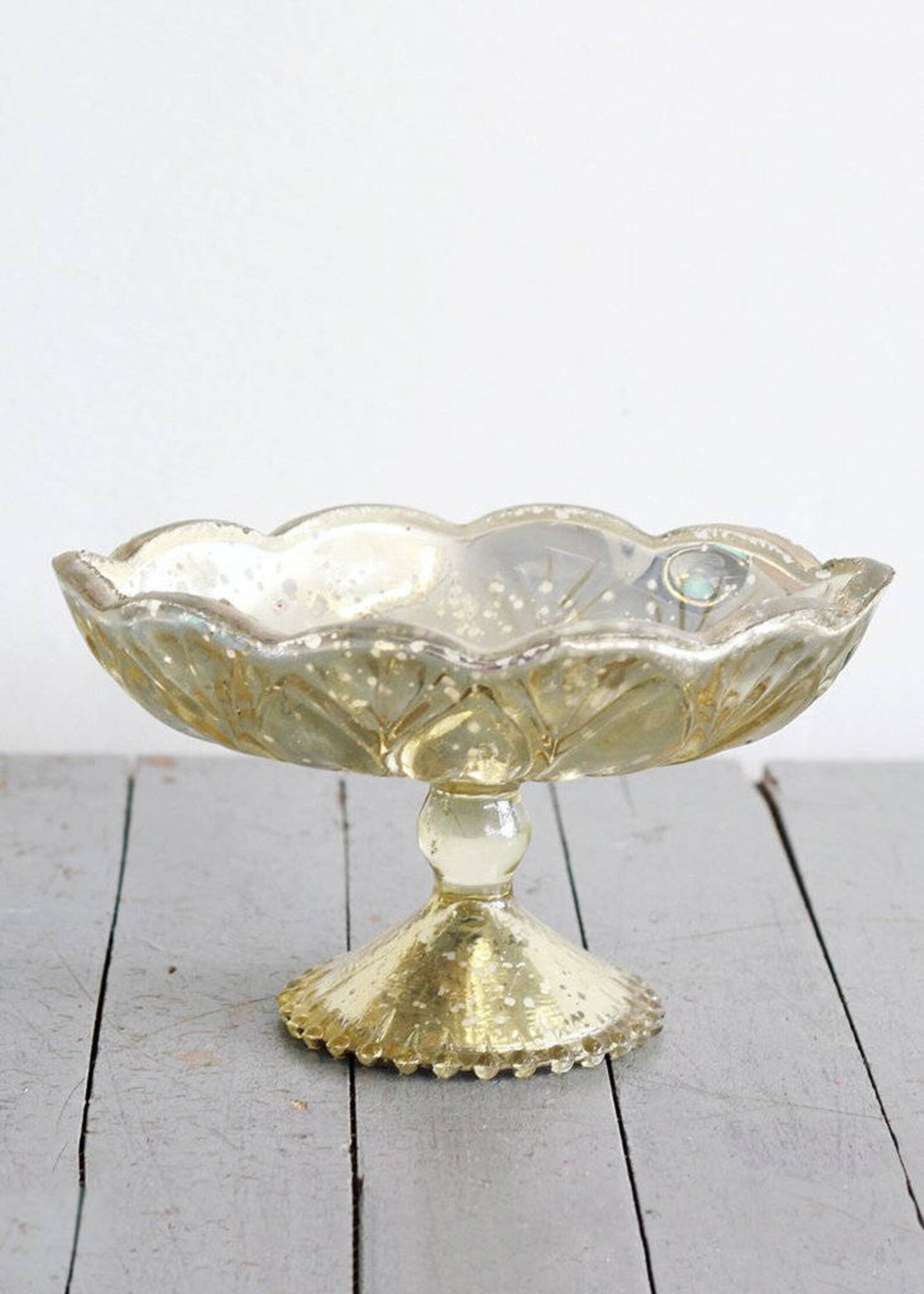 Gold Mercury Glass Pedestal Vases Compote Centrepieces Flower Etsy