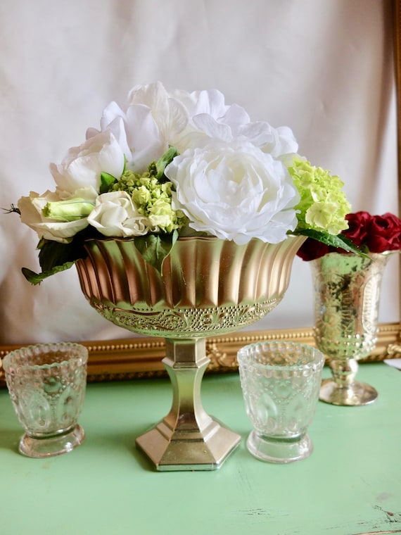 Fl Glass Vase Pedestal Wedding Centerpiece
