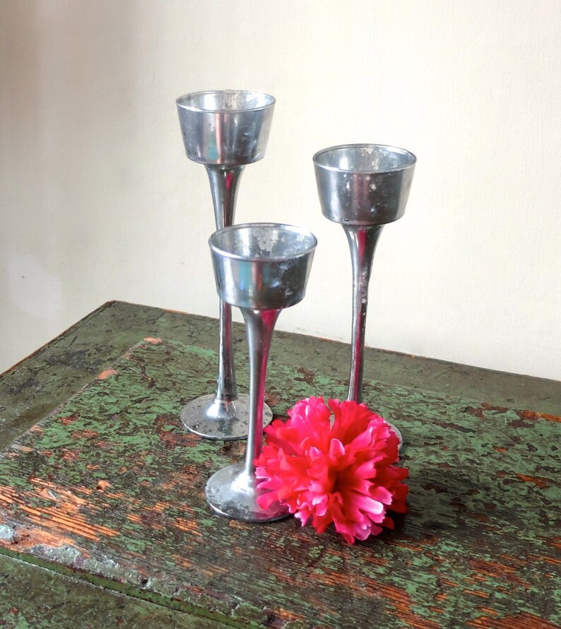 Set of 3 Long Stem Candle Holder Votive Taper Candleholder Etsy