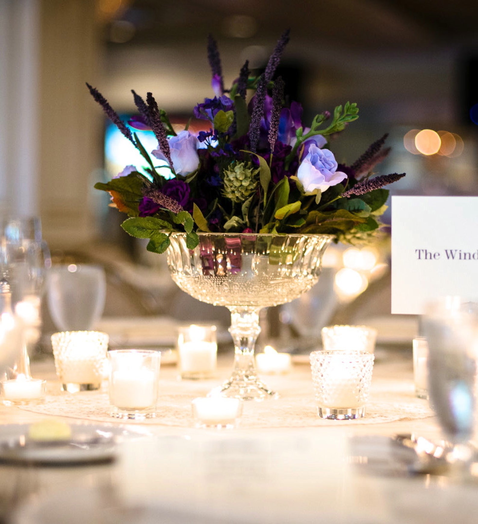 Clear Pedestal Glass Vase Goblet Compote Arrangement Wedding Etsy