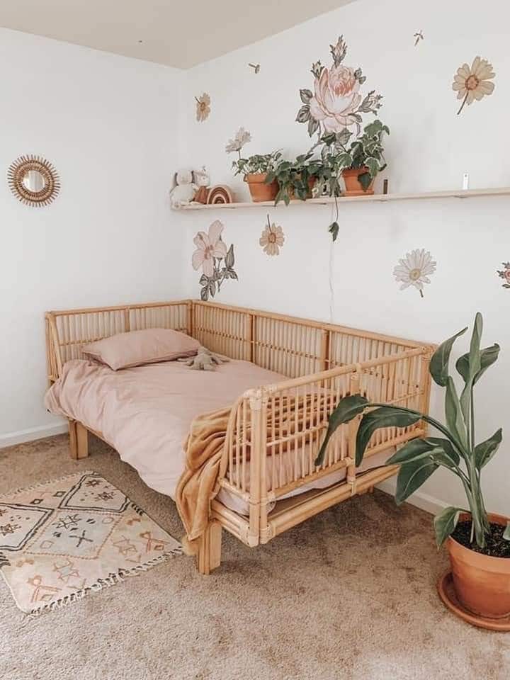 Daybed Frame Bohemian Rattan Furniture Day Bed Frame Unique Statement Piece Bed Frame Twin Bed Etsy