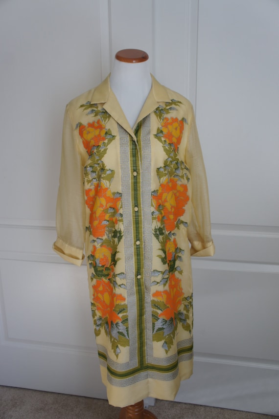 SALE!! Vintage Alfred Shaheen Floral Print Dress