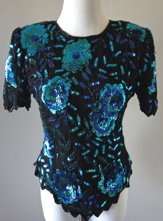 Floral Sequin Top