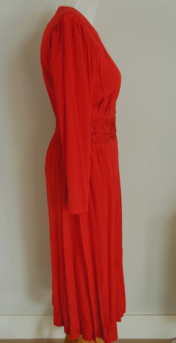 Embellished 80s-does-40s dress - image 7
