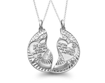 Rose Gold-plated 925 Silver 16mm Breakable Heart Mizpah Pendant Necklace Rose Gold-plated 925 Silver 16mm Breakable Heart Mizpah Pendant Necklace