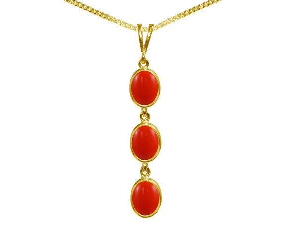 Qingmos Fashion 11-12mm Round Natural Red Coral Necklace For Women Jewelry  Chokers 18