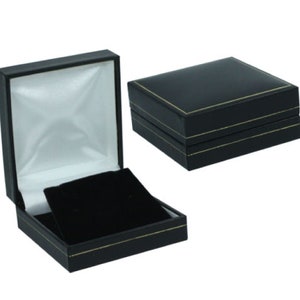 Schwarz Kunstleder Samt Ohrring Ohrringe Bolzen und hängende Schmuck Geschenk Box Brand New sehr hohe Qualität