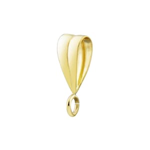 Solid 9ct Yellow Gold Smooth Grooved Pendant Bail Bale With Open Ring Easy Fitting Pendants High Quality British Made Jewellery Findings