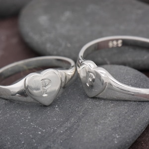 Sterling Silver Hand Stamped Personalised Signet Ring In Sizes C - Y High Quality British Made Jewellery