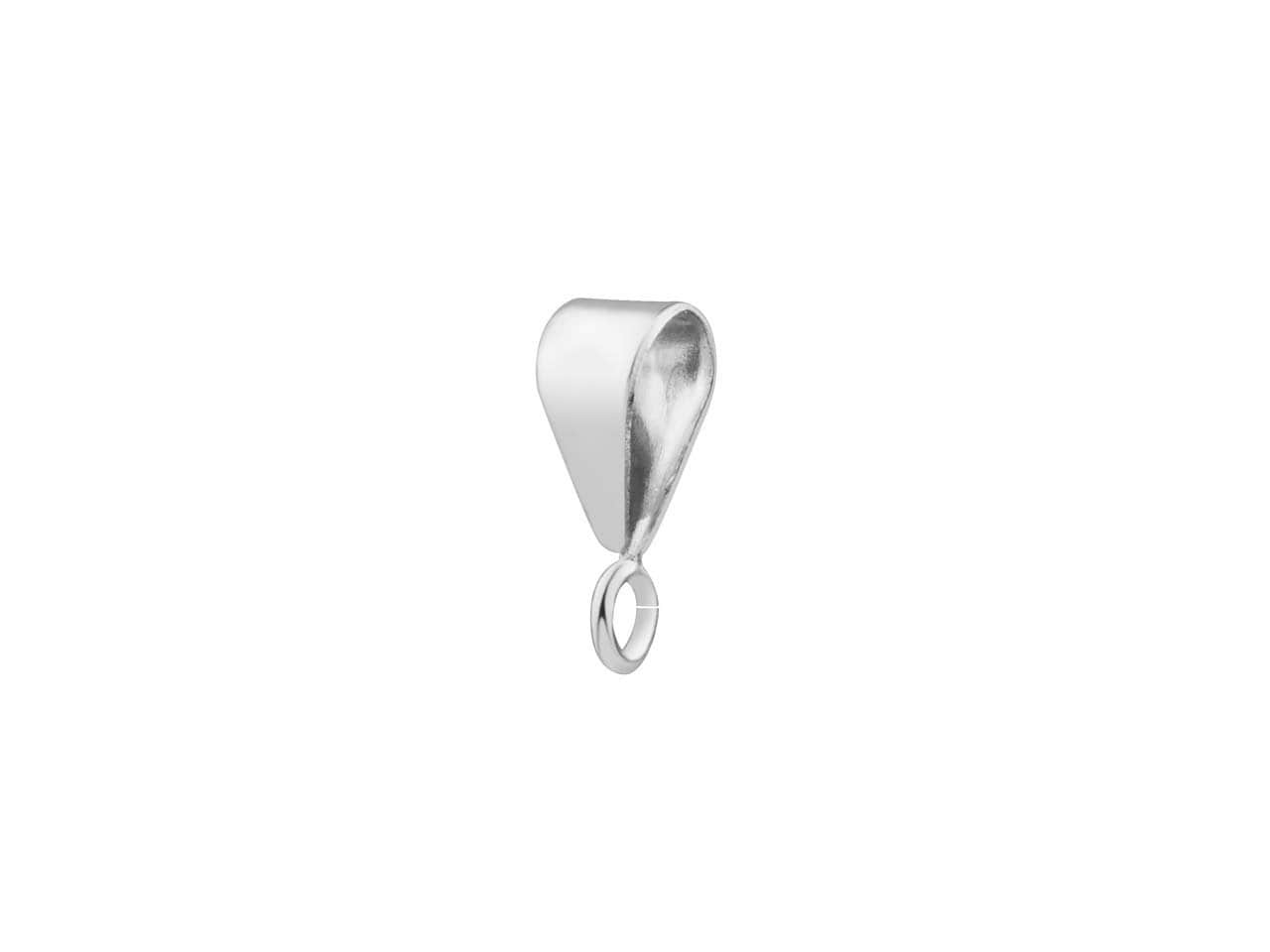 18k White Gold Tear Drop Pendant with Diamond Bale