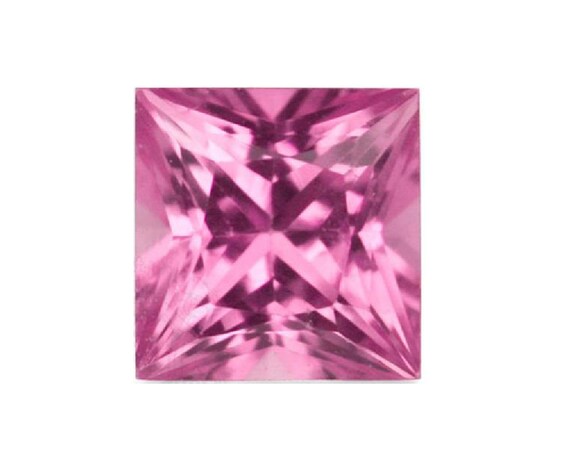 Natural 8 mm Princess Cut Loose Pink Topaz Gemstone 