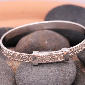 Sterling Silver Baby / Child Birthday Naming Christening Expandable Bangle Gift High Quality British Made Jewellery