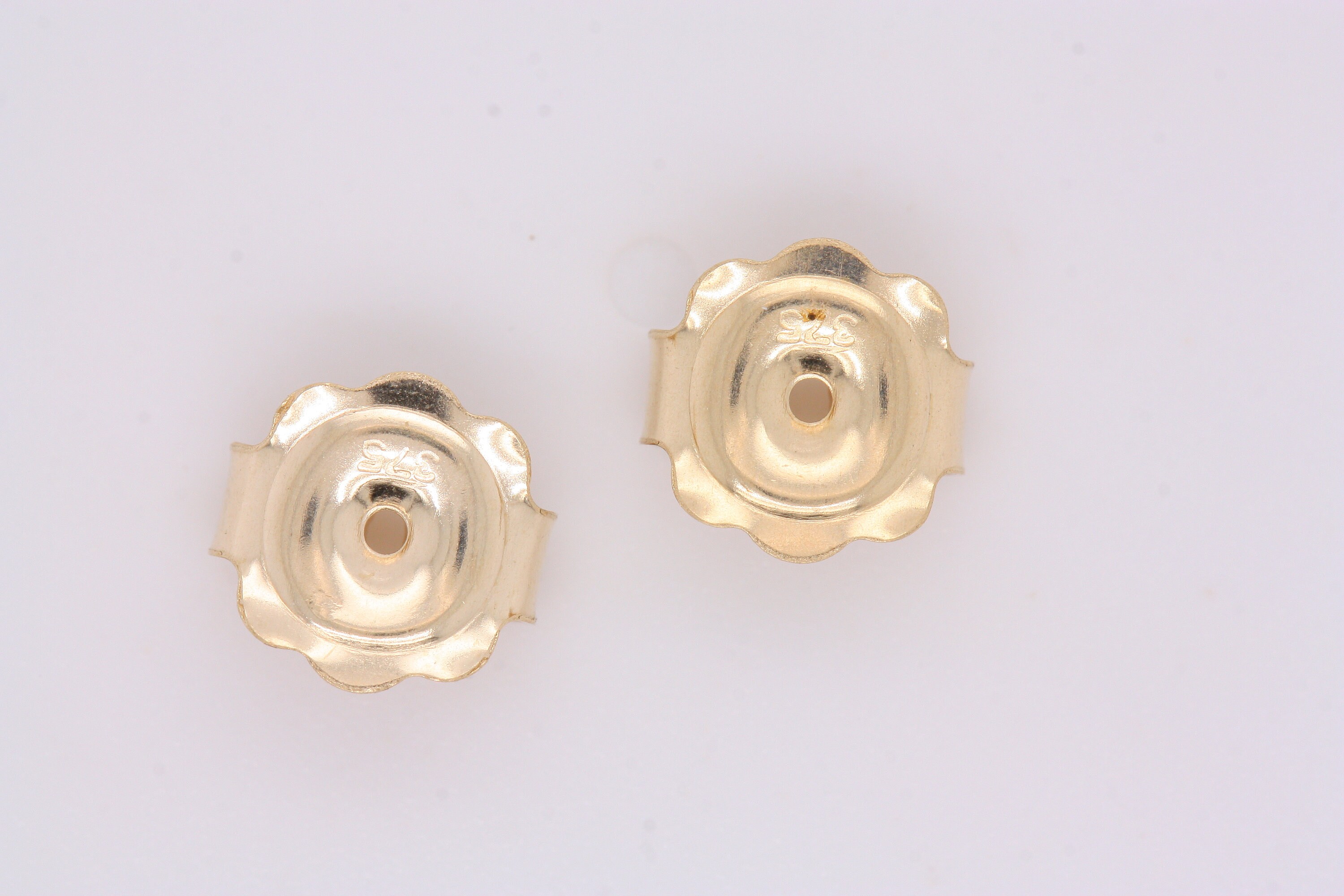 Extra Large 7mm 375 9ct Yellow Gold Earring Backs Scrolls