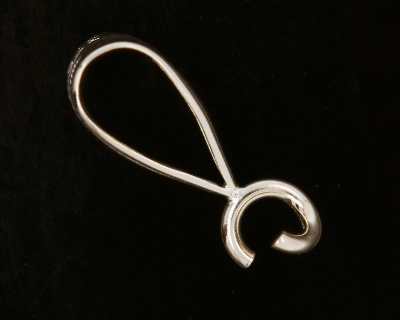 Solid 9ct Yellow Gold Smooth Grooved Pendant Bail Bale With Etsy