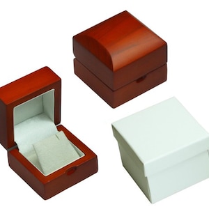 Solide Mahagoni Holz Präsentation Ohrring Box Holzschmuck Verlobung / Hochzeit Geschenkbox Sehr hohe Qualität