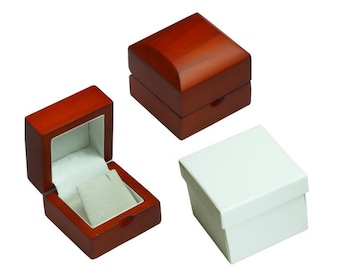 Solid Mahogany Wood Presentation Earring Box Wooden Jewellery Gift