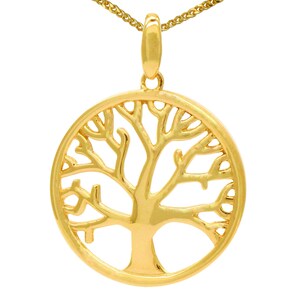 9ct Yellow Gold Hallmarked Tree of Life Pendant & Necklace Gift Boxed ...