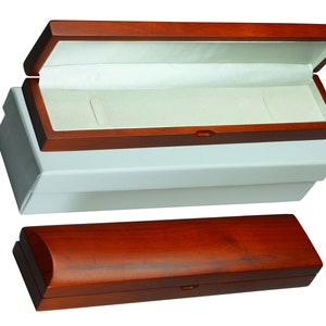 Caja de madera de caoba natural para pulseras y relojes, ideal como regalo para joyería. Caja de presentación de muy alta calidad.