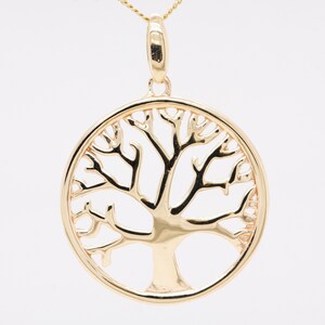 9ct Yellow Gold Hallmarked Tree of Life Pendant & Necklace Gift Boxed ...