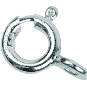 Solid Sterling Silver Closed Bolt Rings For Necklace / Bracelet Closing Catch