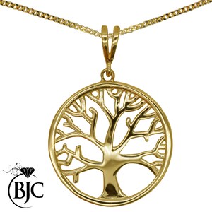 9ct Yellow Gold Hallmarked Tree of Life Pendant & Necklace Gift Boxed ...