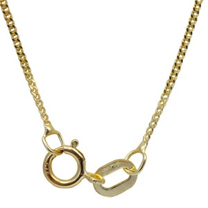 Collier chaîne avec pendentif suspendu en or jaune 9 carats, fabrication britannique, chaînes de haute qualité