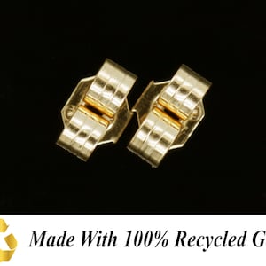 Medium 4.7mm 375 9ct Yellow Gold Earring Backs Scrolls Butterfly Scroll 100% Recycled Gold High Quality British Made Jewellery & Components
