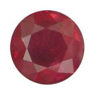 Może przedstawiać: Czerwony rubin o fasetowanym szlifie.