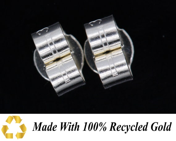 Large 6.3mm 375 9ct White Gold Earring Backs Scrolls Butterfly 100