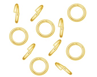 Solid 9ct Yellow Gold 5mm Open Medium Weight Jump Ring Jewellery Making British Findings