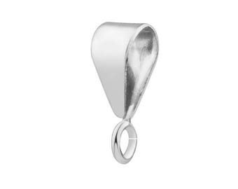 Solid Sterling Silver 925 Smooth Plain Pendant Bail Bale Open Ring Easy Fitting Pendants