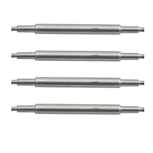 Op de afbeelding: Vier zilveren horlogeveerpennen, elk ongeveer 18 mm lang.