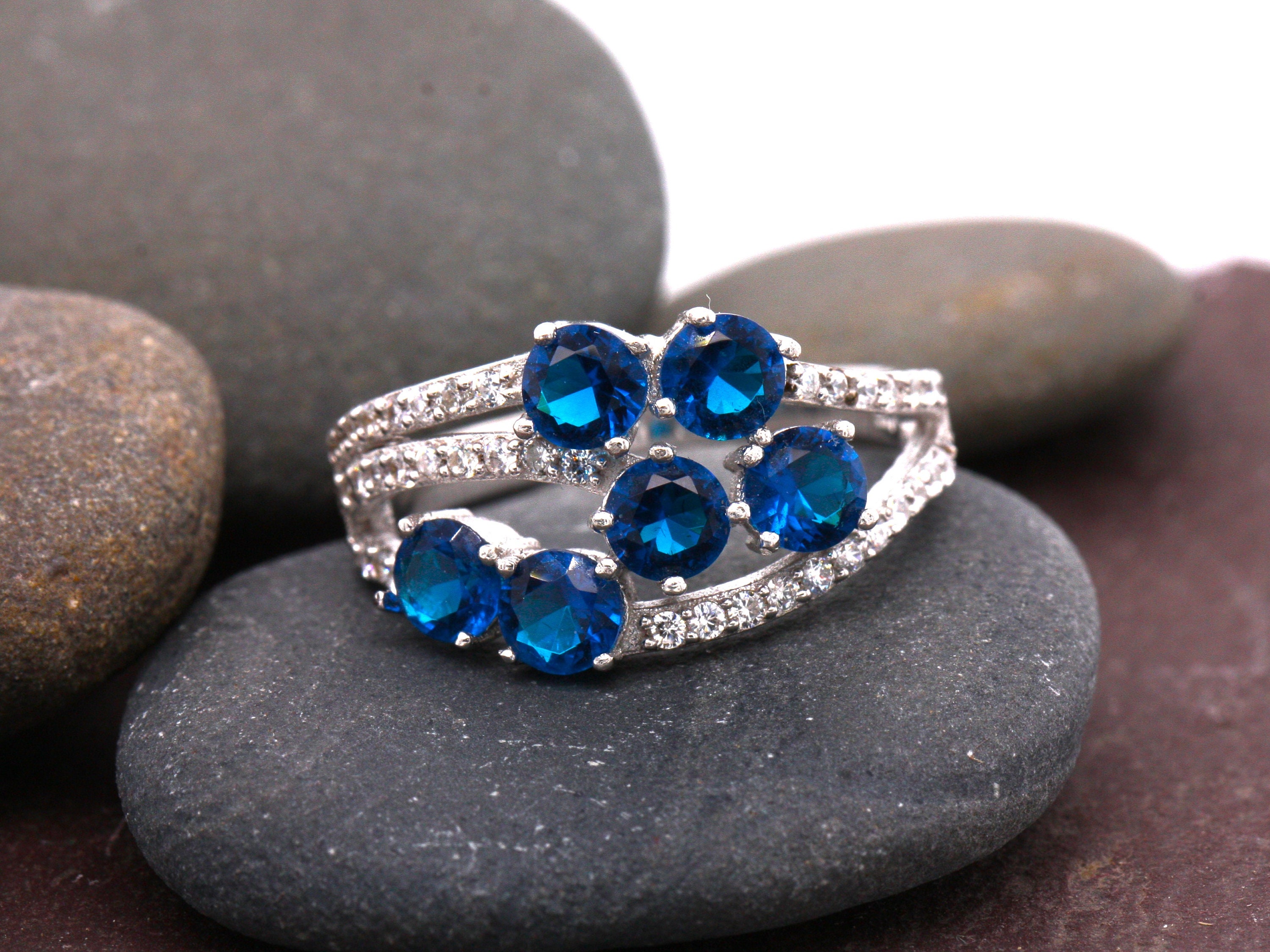 Imitation sapphire hotsell rings