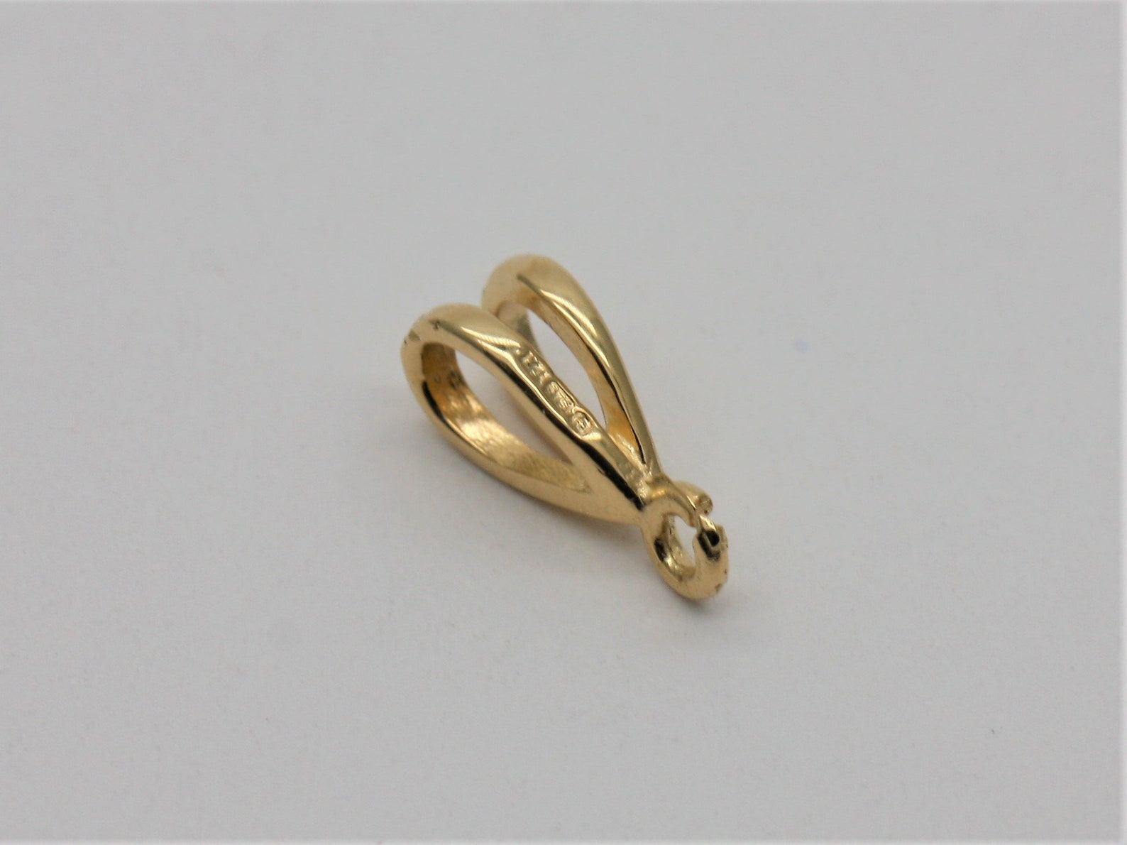 Solid 9ct Yellow Gold Rabbit Ears Pendant Bail Bale With Open Etsy
