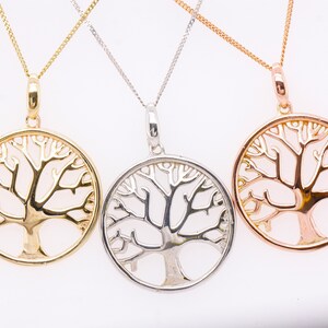 9ct Yellow Gold Hallmarked Tree of Life Pendant & Necklace Gift Boxed ...