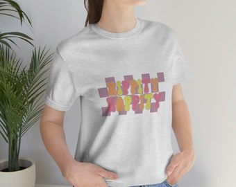 Cute, Retro Checkers, Hippity Hoppity Short Sleeve Easter Tee for Women