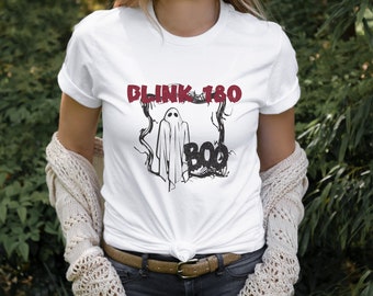 Blink 180 Boo Short Sleeve Tee | Spooky Band Shirt | Fall Graphic Apparel | Autumn Clothes | Heavy Cotton GILDAN