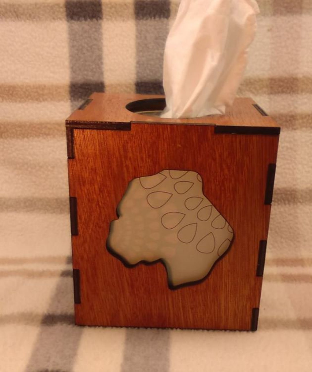 Housse Boîte à Mouchoirs Carrée Bois Acacia 13,5x13,5x15cm - Décoration Salle De Bain Salon