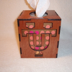Laser-Cut Tissue Box Cover - University of Tennessee Volunteers Football Theme