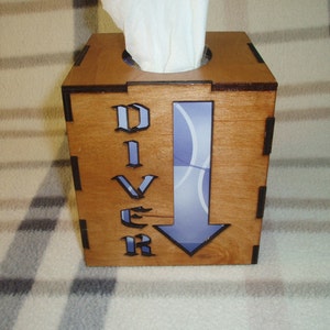 Laser-Cut Tissue Box Cover - SCUBA Diving Theme