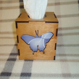 Laser-Cut Tissue Box Cover - Butterfly Theme