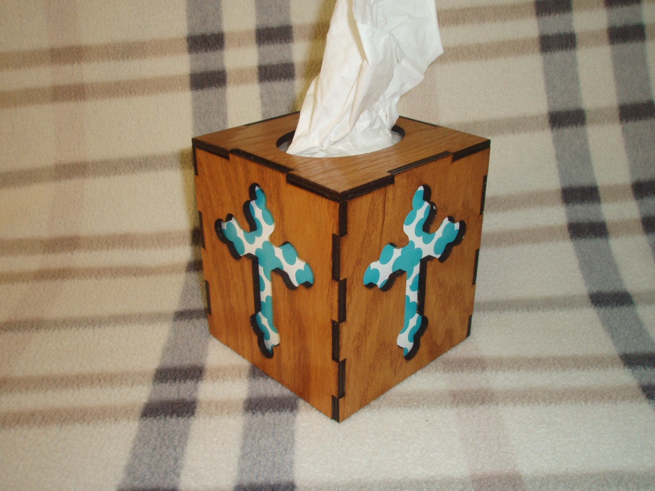 Lasercut Tissue Box Cover Religious Cross Theme Etsy