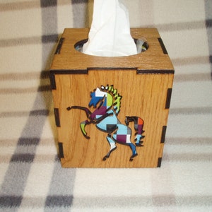 Laser-Cut Tissue Box Cover - Horse Theme
