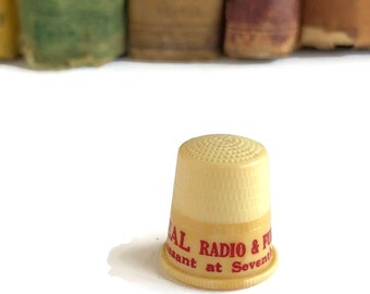 Plastic Advertising Thimble, Vintage Sewing Notion, Gift for Seamstress, Dress Making Tool, Vintage Thimbles