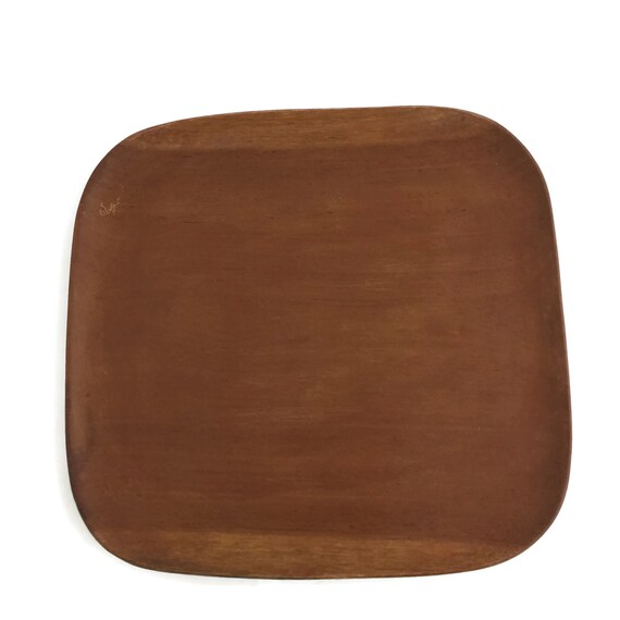 Wood Serving Tray Teak Wooden Plate For Candle Holder Etsy
