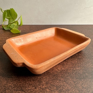 Bandeja de terracota con asas para joyas y accesorios de escritorio (8 1/4" x 5 1/4")