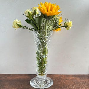 Waterford Crystal Trompetenvase: Diamond & Thumbprint Cut, Irland